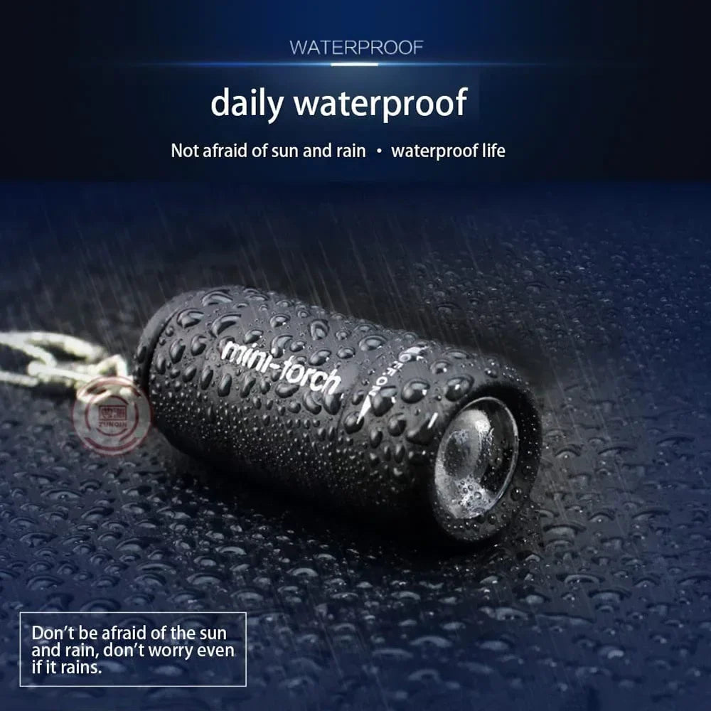 Mini Keychain Pocket Torch - USB Rechargeable LED Light, Waterproof Flashlight Lamp for EDC