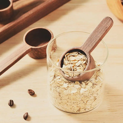 Wooden Measuring Spoon Set for Kitchen – Tea, Coffee, Sugar & Spice Scoops Cooking Tools