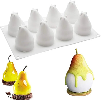 Fruit Series Silicone Cake Mold — Mango & Pear Shapes for Mousse, Dessert Baking, Non-Stick & Easy-Clean French Cake Decoration