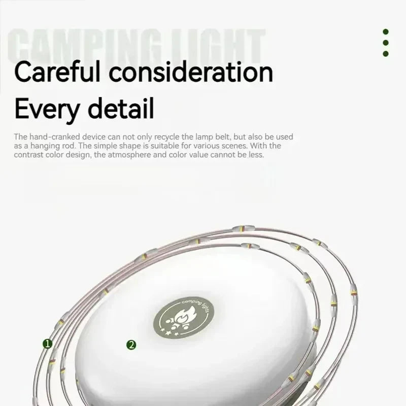 4-in-1 LED Camping Lamp Strip – 10M Waterproof Light Belt for Tent, Room & Outdoor Garden Decoration