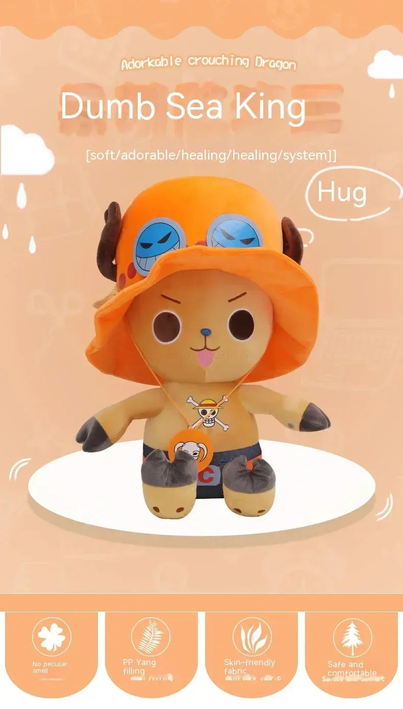 One-Piece Anime Plush — Monkey D. Luffy & Tony Chopper Stuffed Doll, 35–70cm, Sleeping Pillow Toy Gift