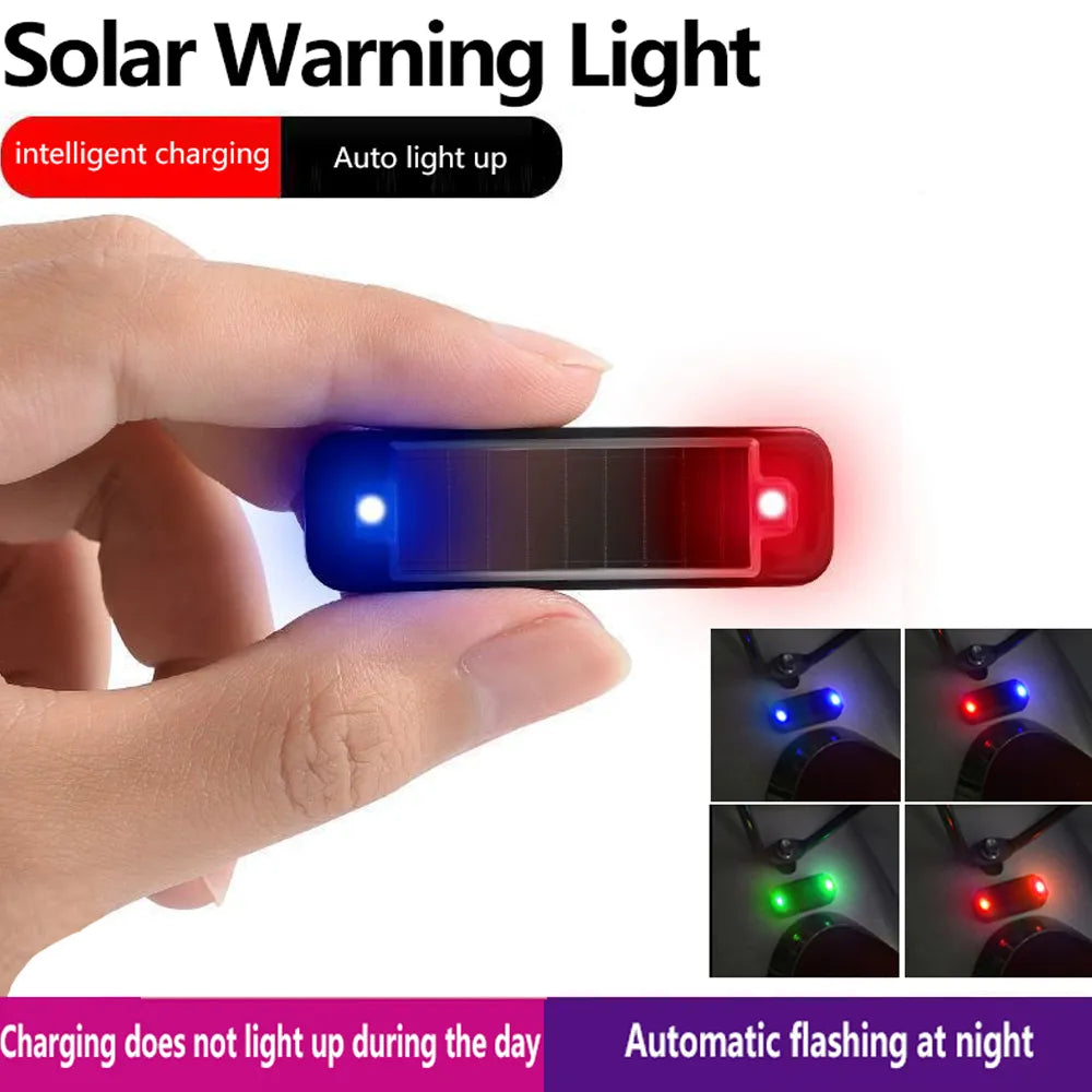 Solar Warning Light for Car Rear Collision Prevention - Free-Breathing LED Tail Flashing Light for Motorcycles, Electric Vehicles, and Bicycles