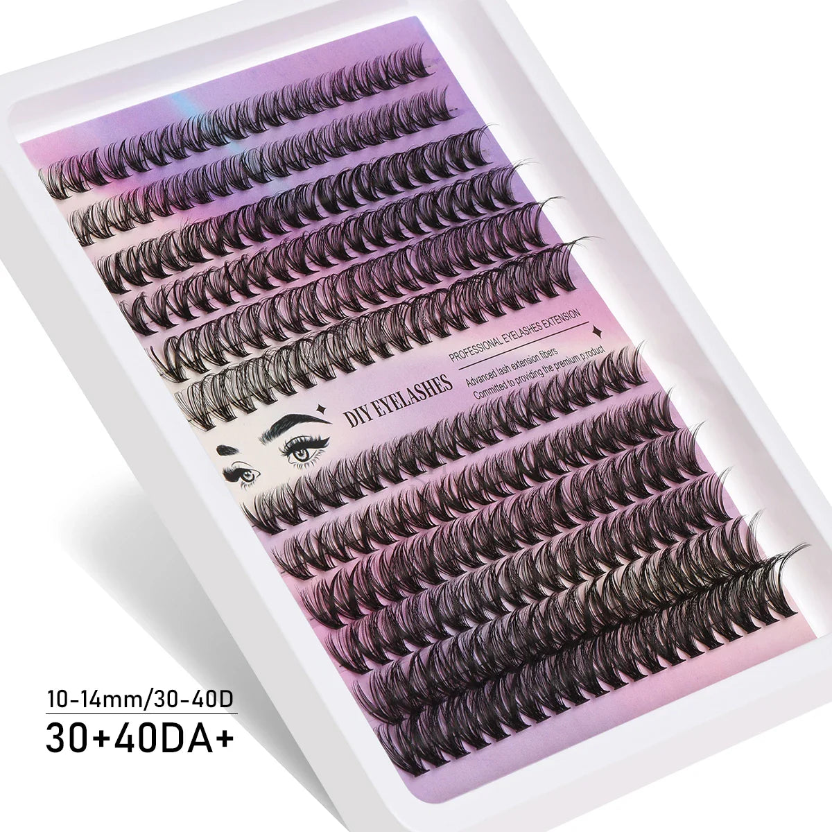 Individual Cluster Lashes – 20-100D Natural Look DIY Eyelash Extensions, 280pcs Mixed Tray Volume Lashes