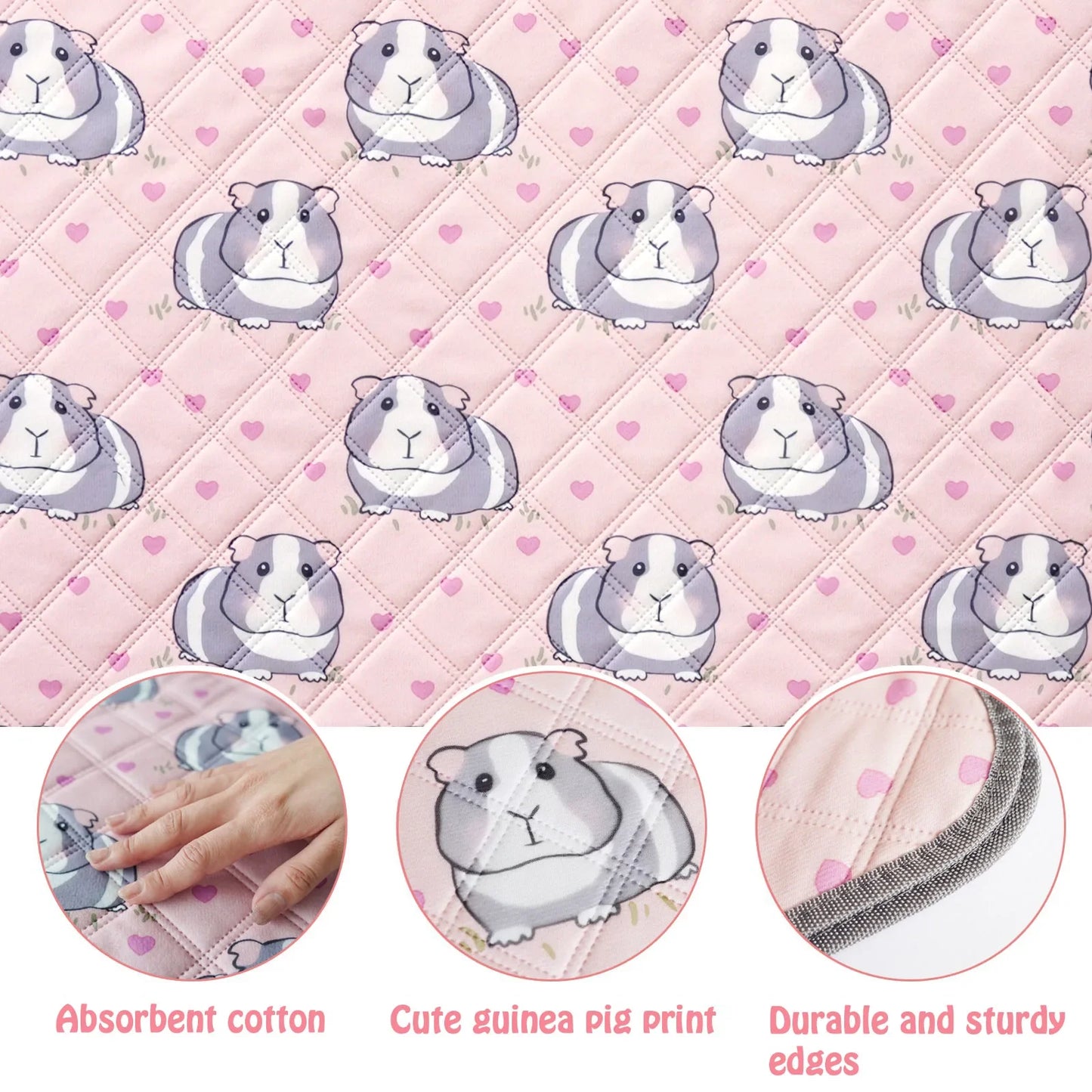 Guinea Pig Cage Mat – Washable Waterproof Absorbent Pee Pad & Non-Slip Bedding for Small Pets and Hamsters