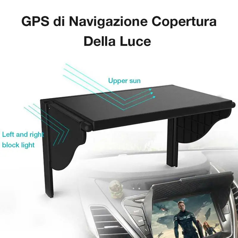 Universal Car Navigator Sunshade Visor - Anti-Glare Vision Shield for 5.5" to 10" GPS Screens