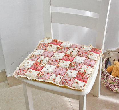 Non-Slip Office Chair Cushion – Pastoral Style Cotton Stool Pad, Breathable & Portable, Home Garden Decorative Gift