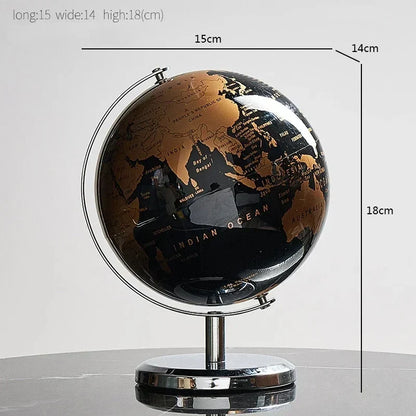Rotating World Globe with Metal Base – Educational Geography Globe for Children, Classroom Learning Stand
