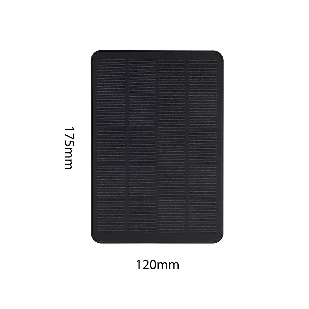 10W 5V Solar Panel with Micro USB + Type-C - Outdoor Solar Cells Charger for Security Camera/Small Home Light System - 2in1 Design