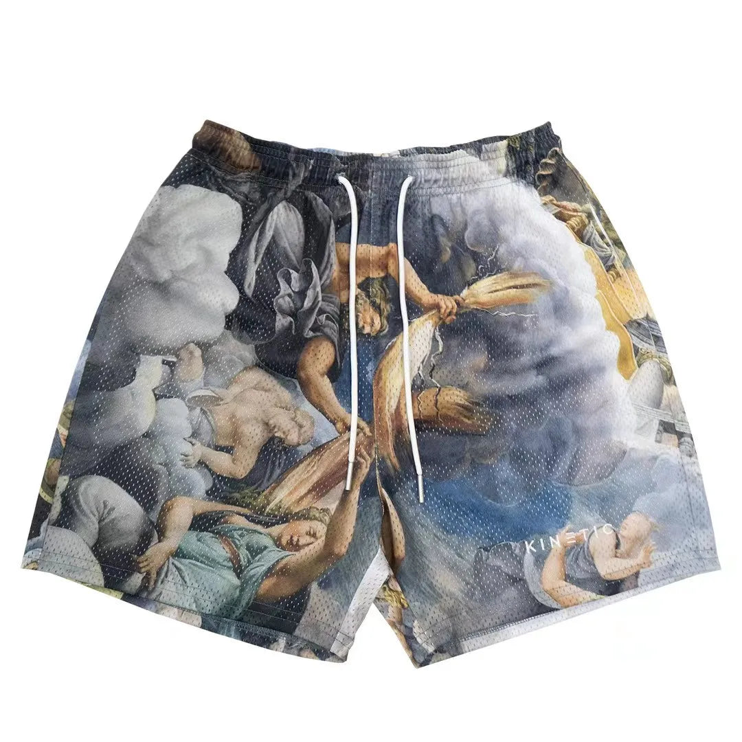 Kinetic Mesh Gym Shorts - Unisex Casual Fitness & Workout Shorts for Summer Sports