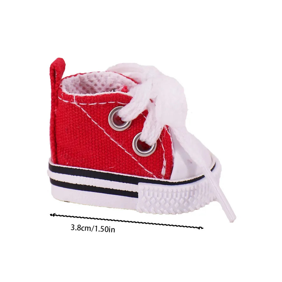 3.8cm Doll Canvas & Leather Shoes for 17cm Labubu Dolls – Cute Doll Clothes Accessories & Gift for Girls
