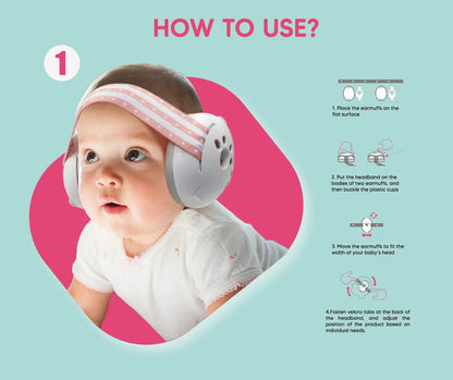 2 in 1 Baby Ear Protection Noise Cancelling Headphones – Convertible Design Earmuffs for Improved Sleep
