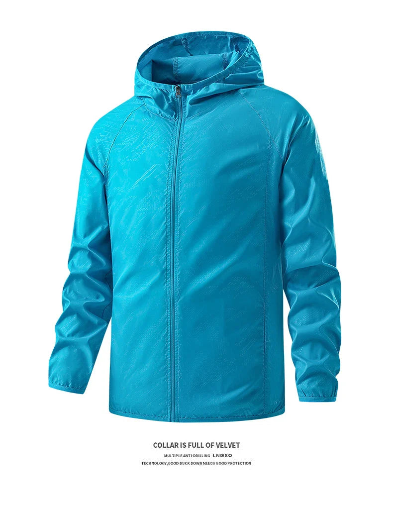 LNGXO Waterproof Hiking Jackets for Men & Women – Sun Protection Windbreaker, Camping, Climbing, and Outdoor Rain Coat, Unisex Portable Gear