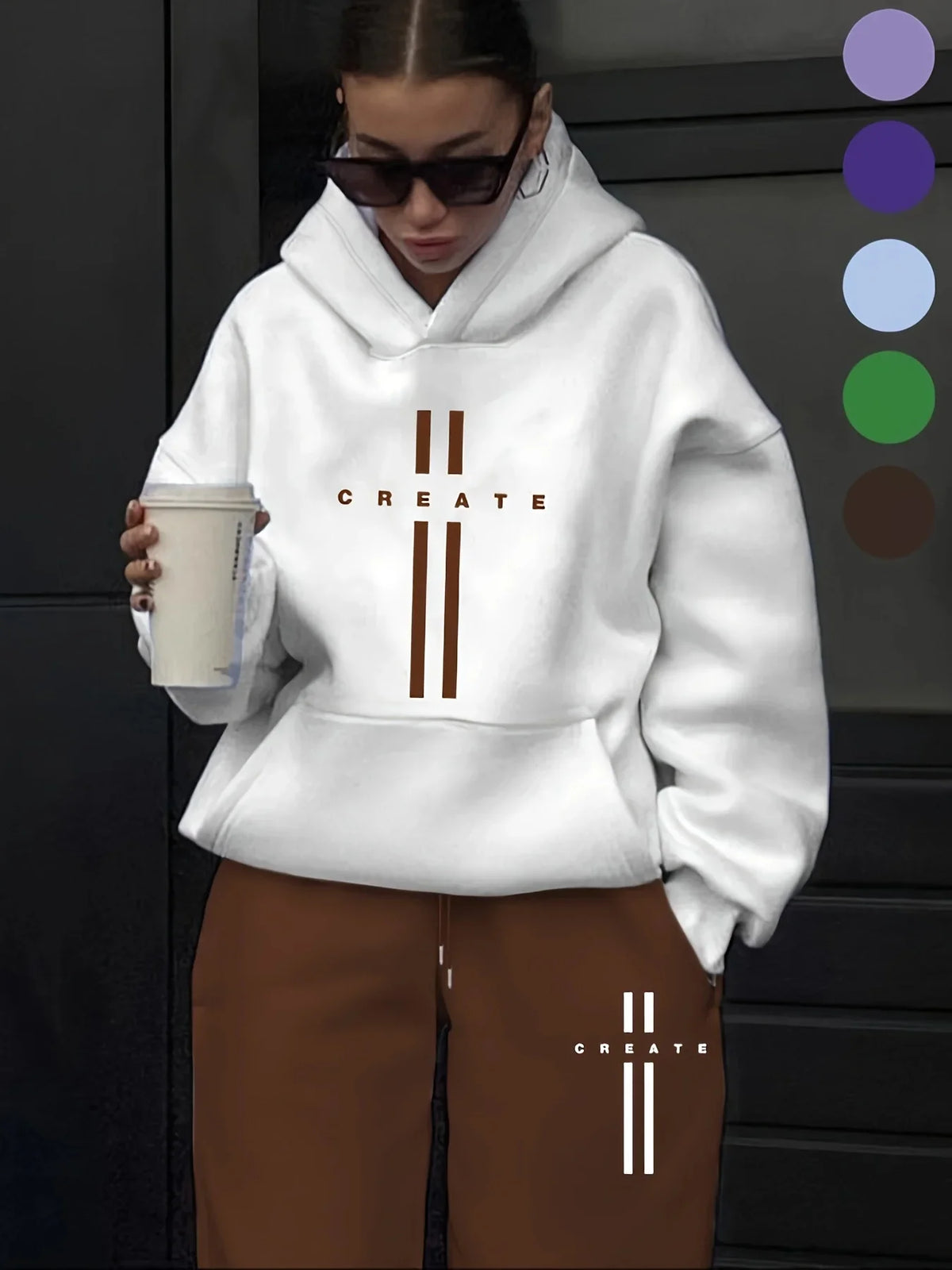 Women's 2-Piece Tracksuit Set - Hooded Sweatshirt & Sweatpants Casual Jogging Sports Outfit