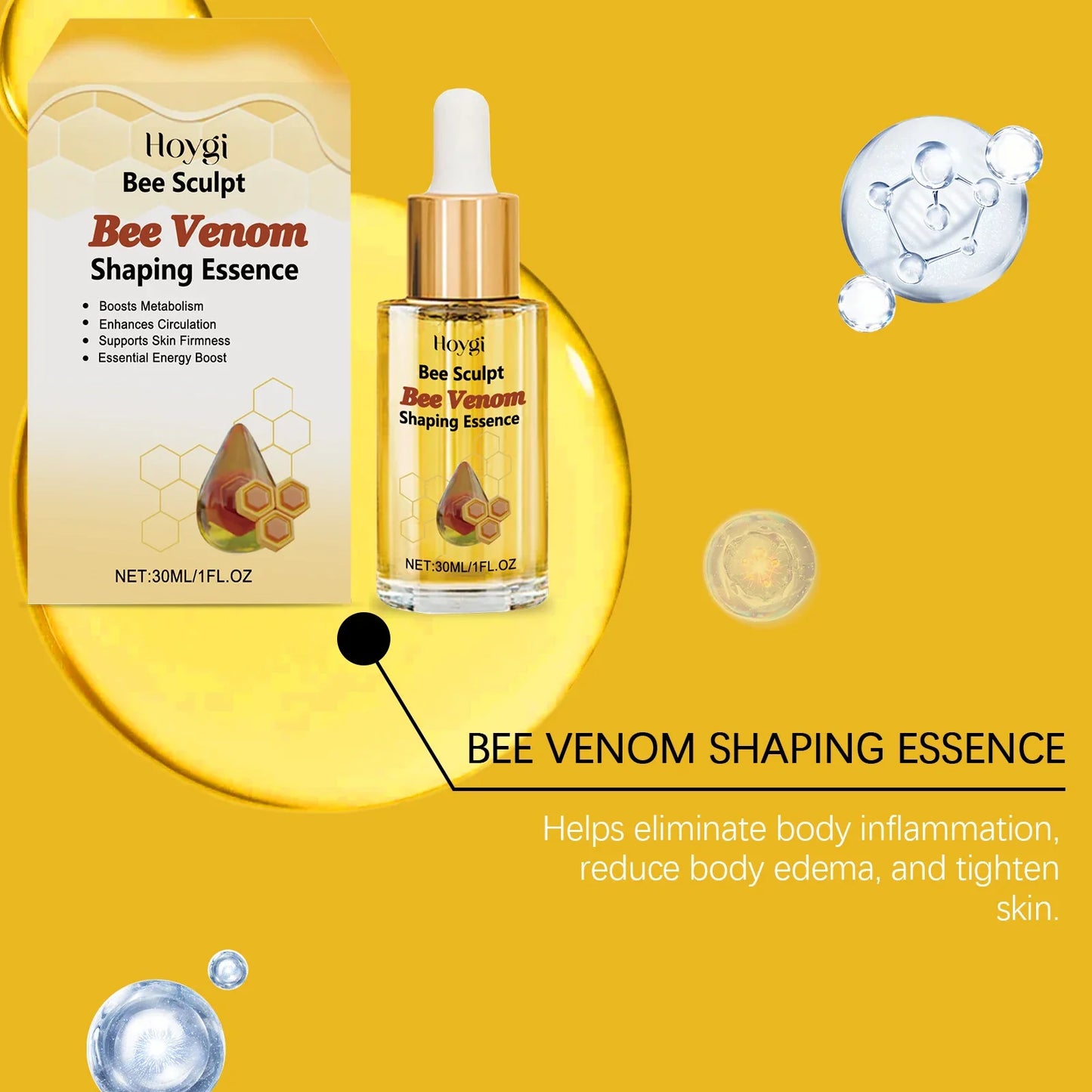 Bee Venom Shaping & Firming Body Oil – Anti-Cellulite Fat Burning Massage for Weight Loss