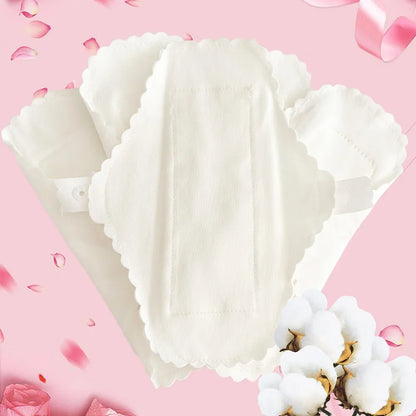 3-Piece Washable Cotton Panty Liners - Soft Reusable Feminine Hygiene Pads for Daily Comfort