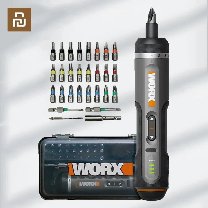 WORX WX242 Mini Electric Screwdriver Set – Smart Cordless, Rechargeable with 30 Bits & Power Drill Tools