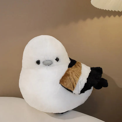 Cartoon Long-Tailed Tit Plush Toy – Cute Round Bird Stuffed Animal for Kids, Girls & Boys Gifts