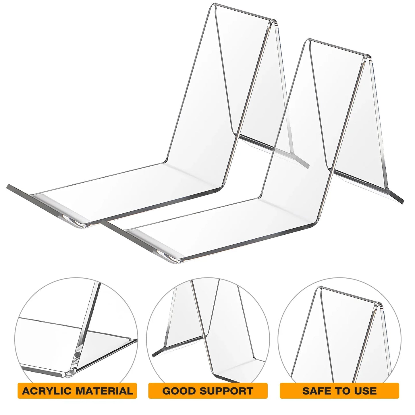 2PCS Acrylic Shoe Display Stands – Sandal & Sneaker Racks, Transparent Shoe Support Holders for Store or Home