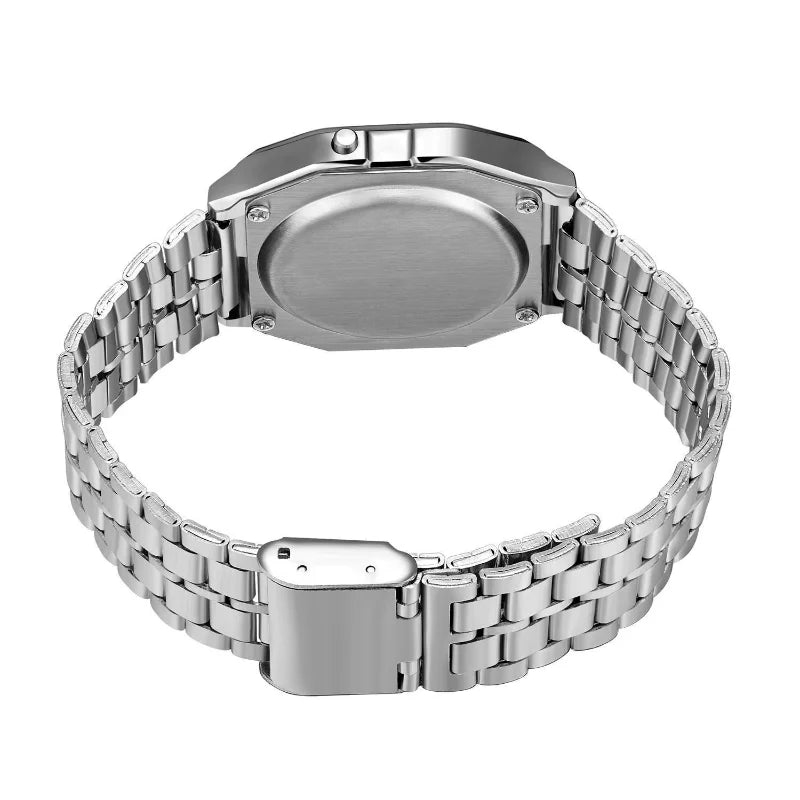 F91W Steel Strap Watch | Multifunction LED Digital Sports Wrist Watch for Men & Women | Business & Electronic Clock