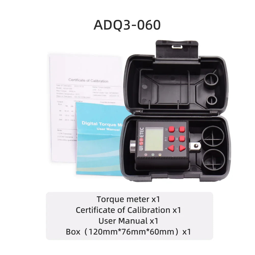 Digital Torque Wrench Meter 0.1-340 N·m Adjustable Electronic Torque Meter Adapter for Professional Repairs