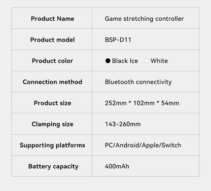 BSP-D11 Stretching Wireless Game Controller – Compatible with SWITCH, Android, iOS, PS3, PS4, XBOX, and Tablet for Gamepad Streaming