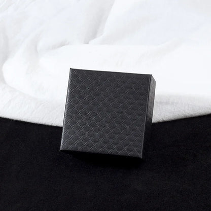 7x7cm Black Square Plaid Jewelry Box for Women – Necklace, Bracelet, Earrings, Ring Gift Organizer