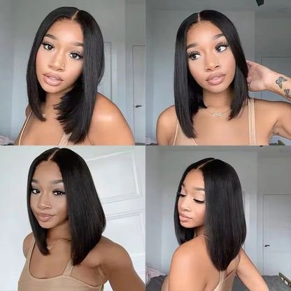 Raw Vietnamese Human Hair Lace Front Wig – 13x6 Bob, Straight Natural Black, 250% Density, 100% Human Hair