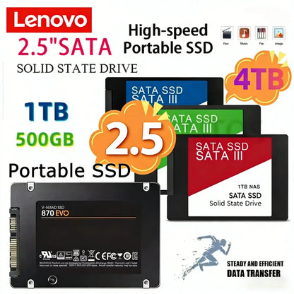 Lenovo SATA Internal SSD High Speed Solid State Drive – 500GB / 1TB / 2TB / 4TB Laptop & Notebook Storage Upgrade SSD