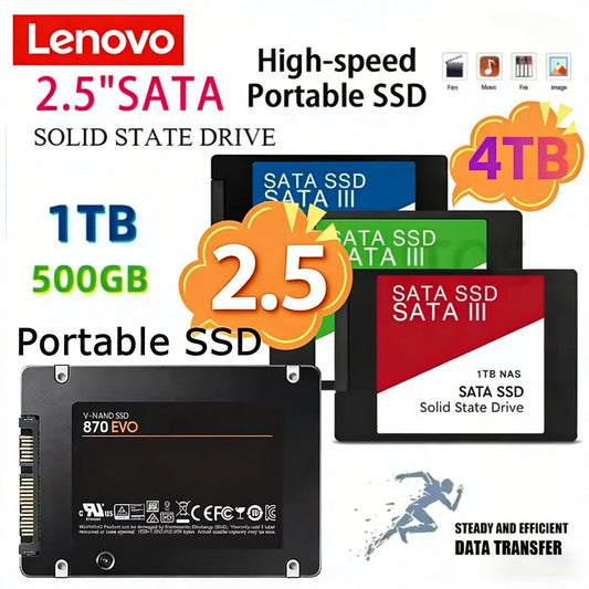 Lenovo SATA Internal SSD High Speed Solid State Drive – 500GB / 1TB / 2TB / 4TB Laptop & Notebook Storage Upgrade SSD