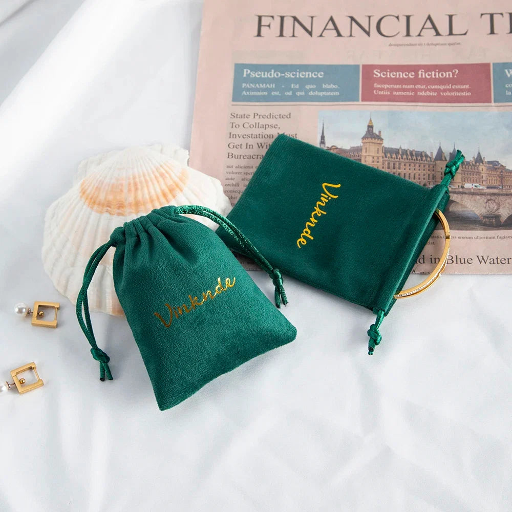 100-Pack Velvet Drawstring Jewelry Pouches - Personalized Logo Gift Bags for Wedding Favors, Candy & Makeup Packaging