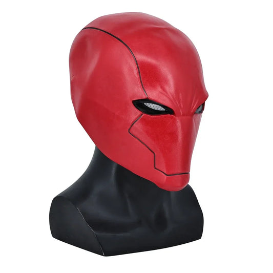 Red Hood Superhero Cosplay Mask — Latex Helmet for Adults, Halloween, Carnival & Masquerade Costume Prop