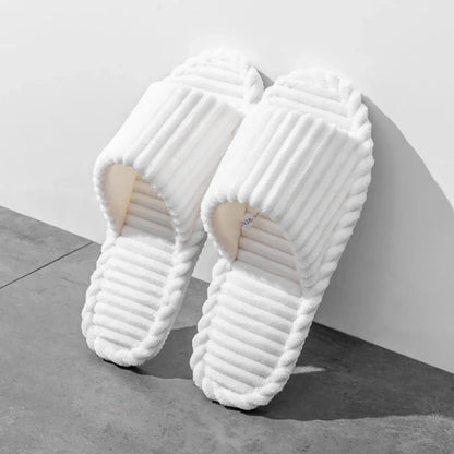 Men’s Open-Toe Flat House Slippers – Lightweight Breathable Indoor Bedroom Quiet Comfort Slides for All-Season Use