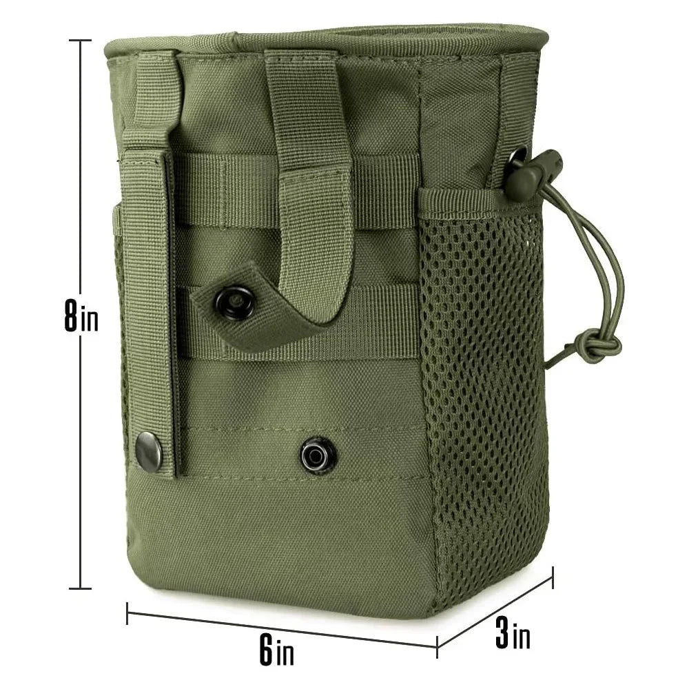 Molle Dump Pouch – Adjustable Hunting Magazine Recovery Bag, Ammo Belt Waist Fanny Pack, Holster Bag
