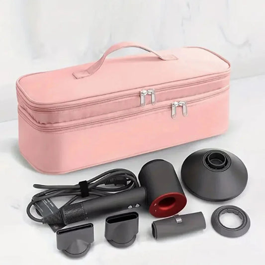 Portable Double-Layer Hair Dryer Travel Case – Storage Bag for Dyson, Shark FlexStyle & Attachments Organizer Carrying Case