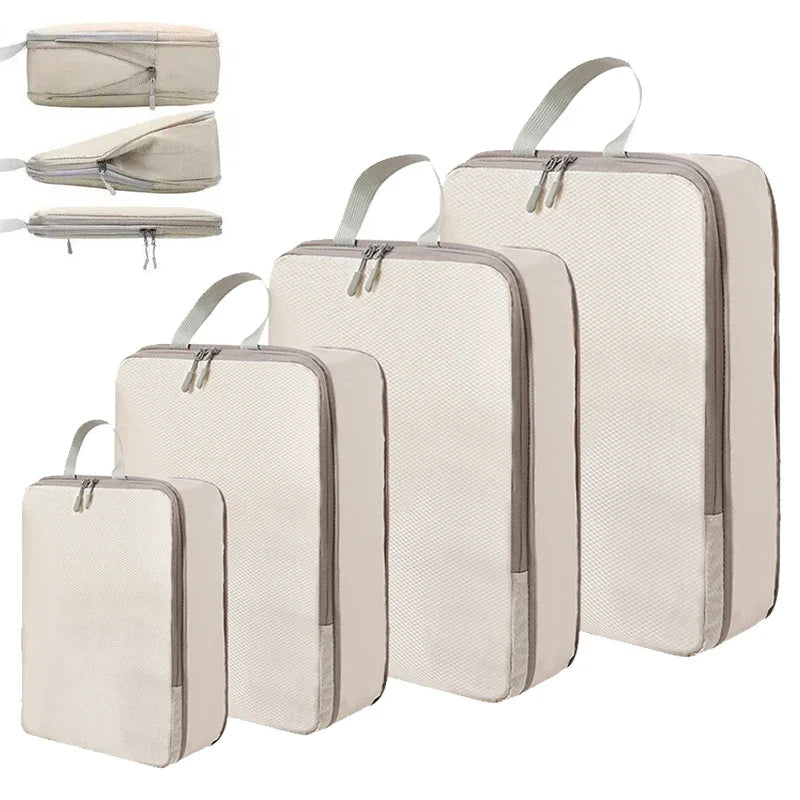 4pcs Travel Packing Cubes | Portable Waterproof Clothes Organizer Bags for Suitcase & Handbag