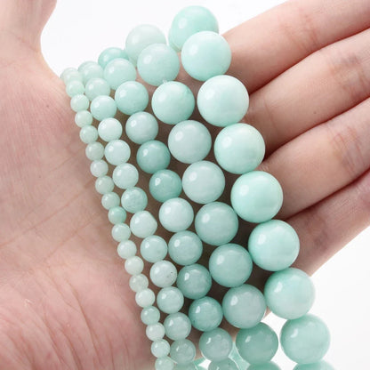 Natural Stone Round Beads 4-12mm Tiger Eye Lava Turquoise Jade for DIY Jewelry Making Bracelet Craft Supplies