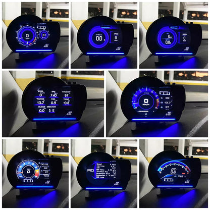 A501 Car Head-Up Display — OBD2 Smart HUD with Turbo Gauge, Digital Odometer, Security Alarm, Water & Oil Temp, RPM Auto Meter