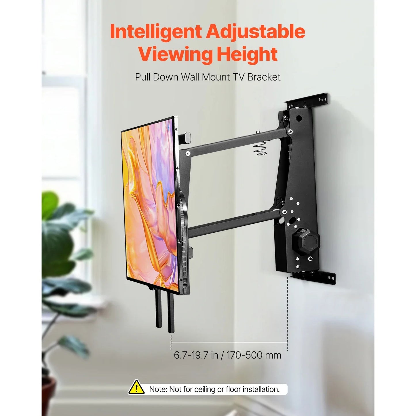 SucceBuy Motorized TV Wall Mount Bracket for 32–70 Inch TVs – Adjustable Electric Lift, Heavy Duty, Max VESA 24x16/24, 88–132 lbs Capacity