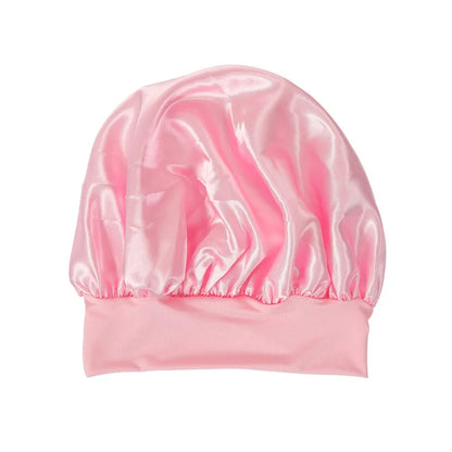 Women's Silky Satin Night Sleep Cap - Double Layer Adjustable Hair Bonnet, Shower Cap for Curly Hair Styling Accessories