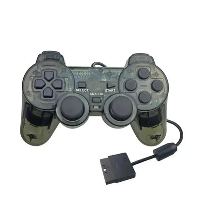 Transparent Wired Controller for PS2 – Dual Vibration Gamepad Joystick for PlayStation 2 Console