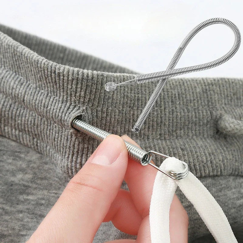 Spring Drawstring Threader Tool — Rope Threader Clip for Hoodies, Pants & Drawstring Replacement