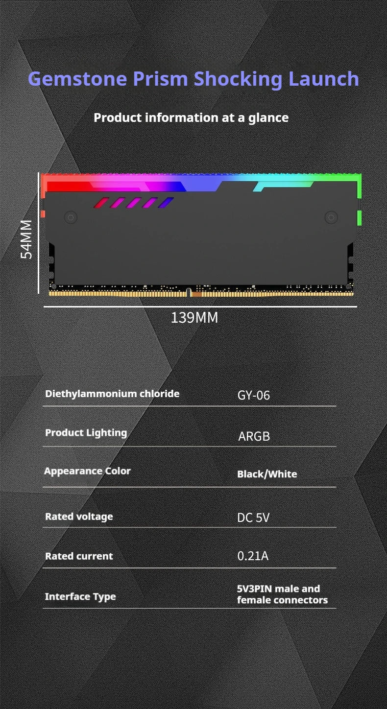 TEUCER ARGB RAM Cooling Kit – Memory Heat Sink Vest for PC Desktop Computers