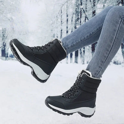 Women’s Snow Boots — Non-Slip Waterproof Fur-Lined Platform Ankle & Thigh-High Winter Boots with Wedges