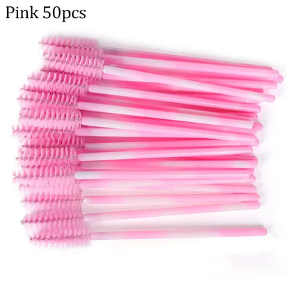 50PCS Reusable Eyelash Brushes – Mascara Wands Spoolers for False Lashes & Eyelash Extensions