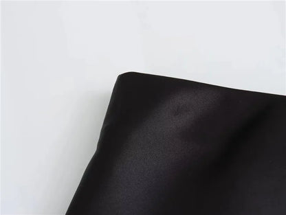 TRAF Women’s 2024 Satin Skirt — High Waist Black Midi Summer Skirt, Elegant Office Long Skirt for Women