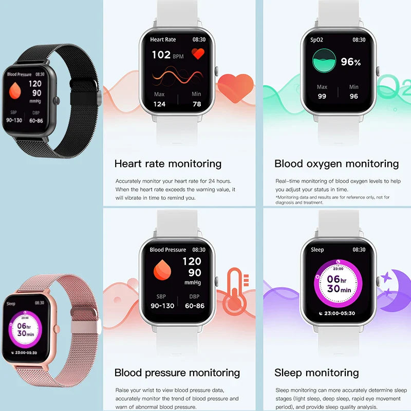 2025 New Smartwatch for Men & Women – Bluetooth Call, Fitness Tracker, Heart Rate Monitor, IP68 Waterproof, Compatible with Xiaomi, iOS & Android