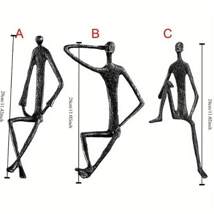 Abstract Human Body Metal Sculpture - Modern Desktop Ornament & Home Decor