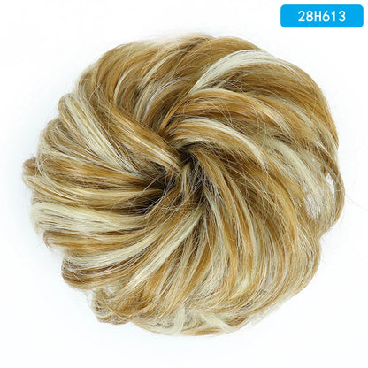 AZQUEEN Messy Bun Hair Extension – Synthetic Curly Wave Chignon Scrunchie, Elastic Band Updo Hairpiece for Women