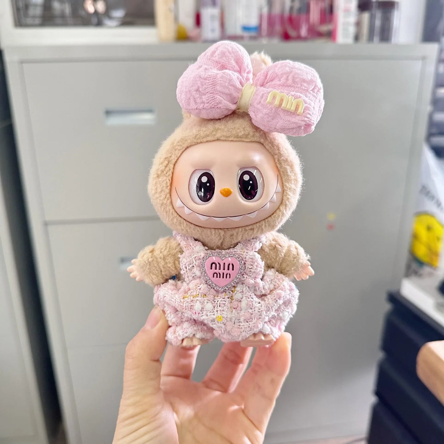 Cute Labubu Doll Outfit Set – Classic Dress for 17cm V2 Mini Dolls, Clothing Accessories for Kids Gift