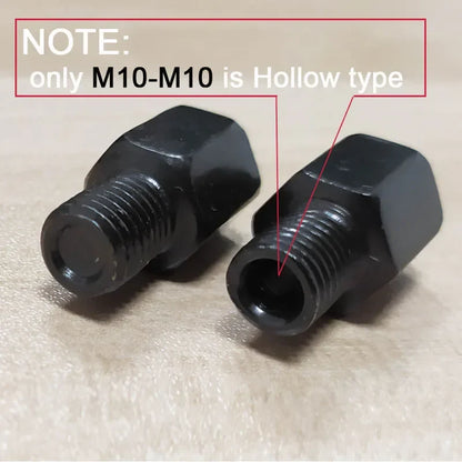 Pair Black Motorcycle Mirror Adapters M10 & M8 – 8mm/10mm Rearview Mirror Conversion Bolts, Left & Right Thread
